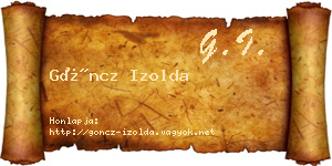 Göncz Izolda névjegykártya
